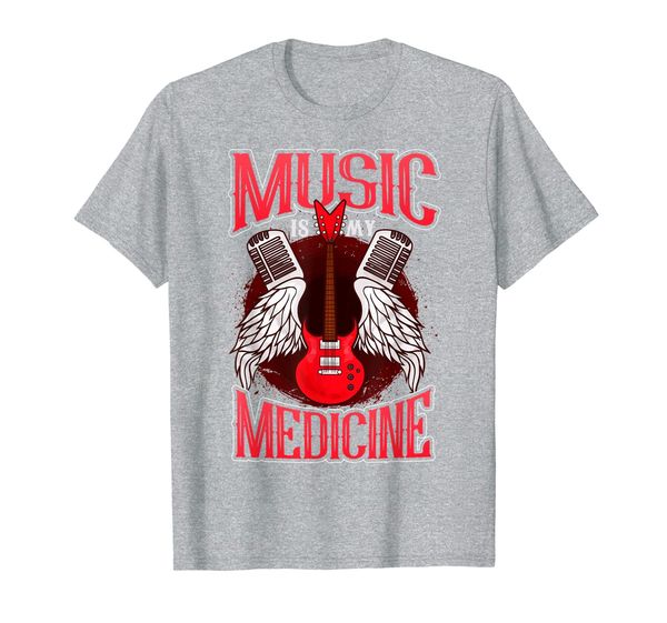 music is my medicine t shirt electric guitar player gift, White;black
music is my medicine t shirt electric guitar player gift, White;black