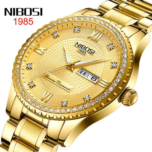 4 style nibosi gold watch with diamond set double calendar 3-pin solid steel band men's watch waterproof noctillate gold watch 40.5mm, Slivery;brown
4 style nibosi gold watch with diamond set double calendar 3-pin solid steel band men's watch waterproof noctillate gold watch 40.5mm, Slivery;brown