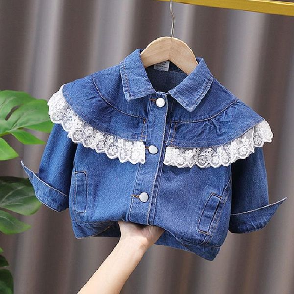 jackets spring & autumn kids denim coats for girls baby outwear long sleeve children clothing 12m-8 years toddler lace clothes, Blue;gray
jackets spring & autumn kids denim coats for girls baby outwear long sleeve children clothing 12m-8 years toddler lace clothes, Blue;gray