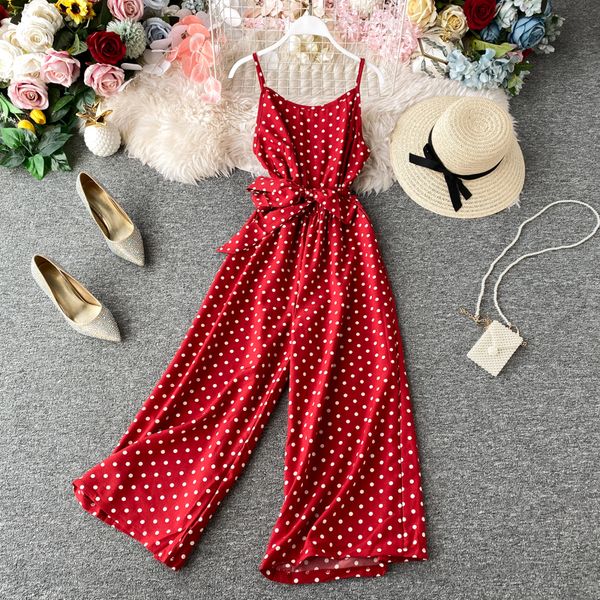 2021 new summer long pants jumpsuits fashion women vintage dot slim high waist with belt bandage rompers ladies elegant playsuit yq6o, Black;white
2021 new summer long pants jumpsuits fashion women vintage dot slim high waist with belt bandage rompers ladies elegant playsuit yq6o, Black;white
