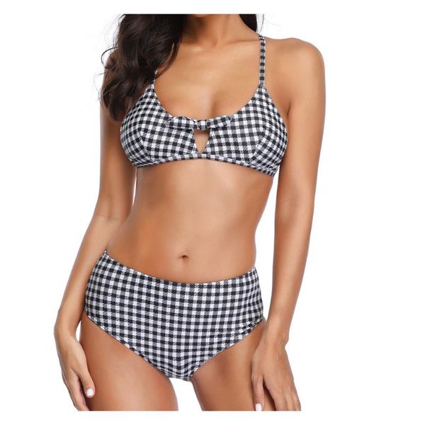 women's swimwear plaid swimsuit bikini set mesh transparent women bather push up dot bathing suit female beach wear, White;black
women's swimwear plaid swimsuit bikini set mesh transparent women bather push up dot bathing suit female beach wear, White;black