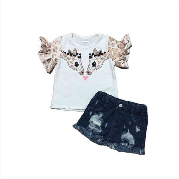 summer baby girls giraffe sleeve clothes ruffles boutique jeans shorts set outfits kids clothing, White
summer baby girls giraffe sleeve clothes ruffles boutique jeans shorts set outfits kids clothing, White