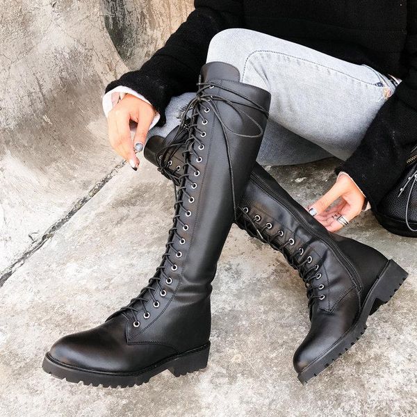 boots ladies winter comfortable flat heel leather fashion cross tied knee high spring autumn zippernon slip women's, Black
boots ladies winter comfortable flat heel leather fashion cross tied knee high spring autumn zippernon slip women's, Black