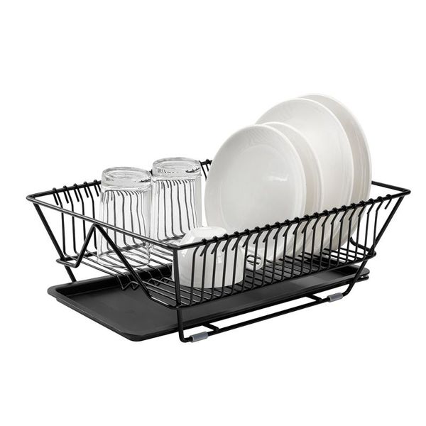 kitchen storage & organization dish drying rack with drainboard drainer light duty counterutensil organizer for home black white 1-tier
kitchen storage & organization dish drying rack with drainboard drainer light duty counterutensil organizer for home black white 1-tier