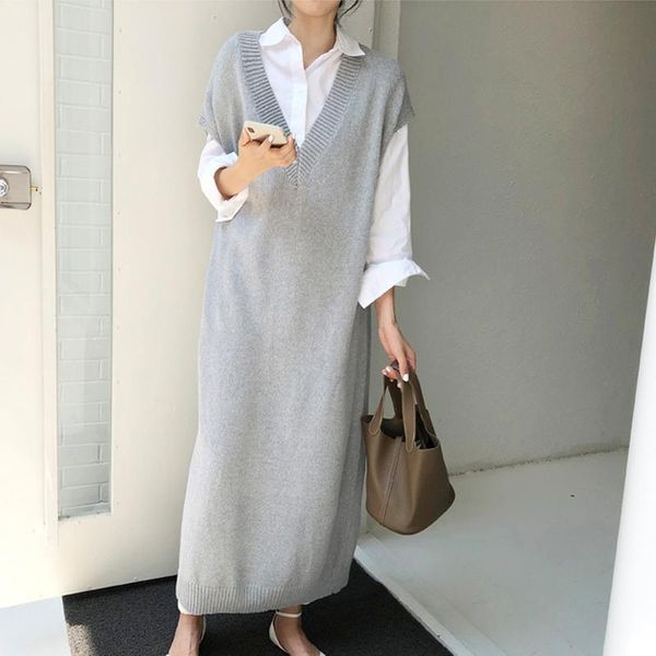 casual dresses chic winter oversize straight sleeveless sweater dress for women thick knit long female knitted vest weman, Black;gray
casual dresses chic winter oversize straight sleeveless sweater dress for women thick knit long female knitted vest weman, Black;gray
