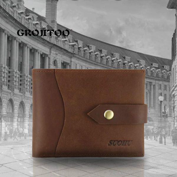 genuine leather men's buckle short wallet crazy horse zero purse card holder for men wallets1, Red;black
genuine leather men's buckle short wallet crazy horse zero purse card holder for men wallets1, Red;black