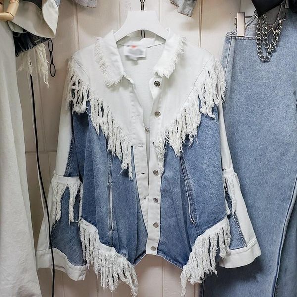 women's jackets autumn jeans jacket women hip hop color matching nationality wind tassel vintage long sleeve denim coat loose ladies g, Black;brown
women's jackets autumn jeans jacket women hip hop color matching nationality wind tassel vintage long sleeve denim coat loose ladies g, Black;brown