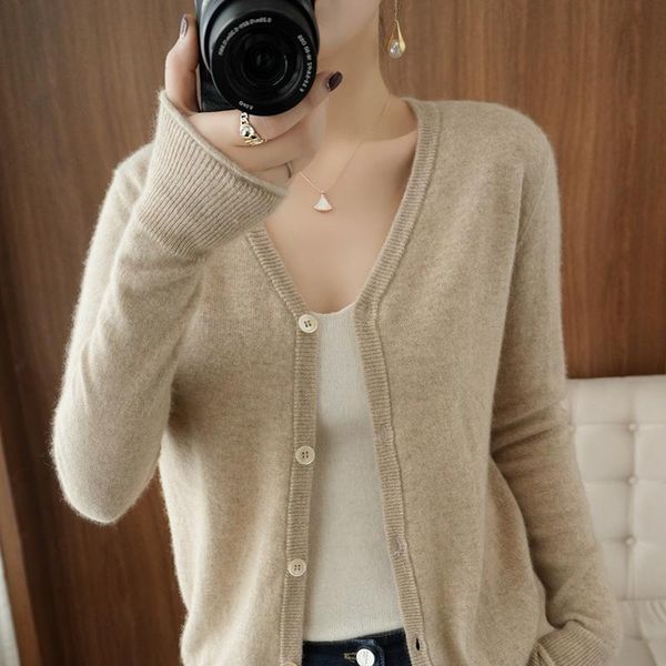 women's knits & tees cardigan knitted sweater female long sleeve v-neck 100% wool cashmere jacket autumn spring loose coat plus size ca, White
women's knits & tees cardigan knitted sweater female long sleeve v-neck 100% wool cashmere jacket autumn spring loose coat plus size ca, White