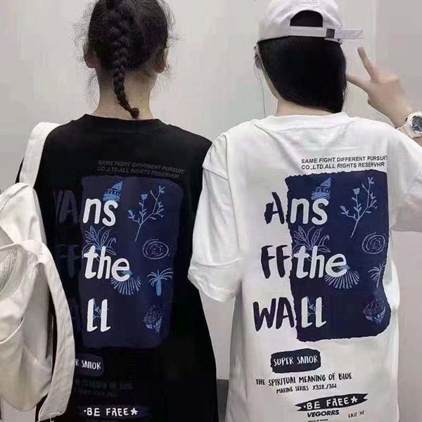 european and american tide brand summer men and women hawaiian couple t shirt loose wild casual half sleeve, White;black
european and american tide brand summer men and women hawaiian couple t shirt loose wild casual half sleeve, White;black
