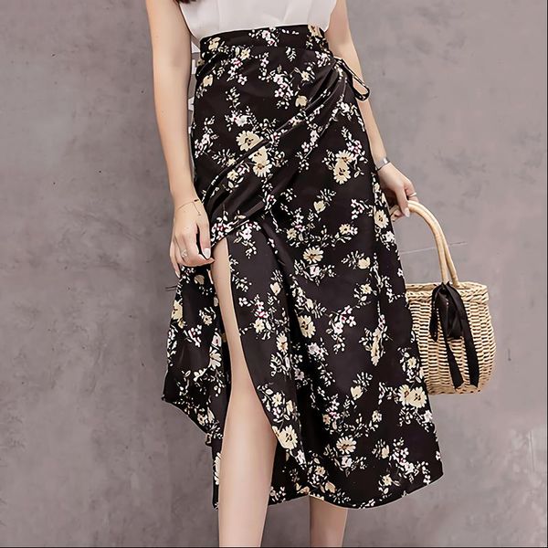 summer print flower chiffon women skirt kawaii korean casual empire skirts harajuku mid calf bow cute high waist vintage skirts, Black
summer print flower chiffon women skirt kawaii korean casual empire skirts harajuku mid calf bow cute high waist vintage skirts, Black