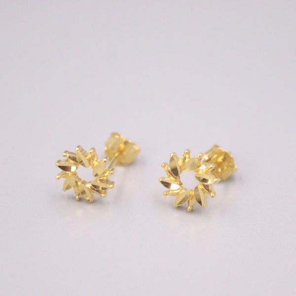 stud pure 18k yellow gold earrings women gift lucky serrated flower / 1.9g 13*8mm, Golden;silver
stud pure 18k yellow gold earrings women gift lucky serrated flower / 1.9g 13*8mm, Golden;silver