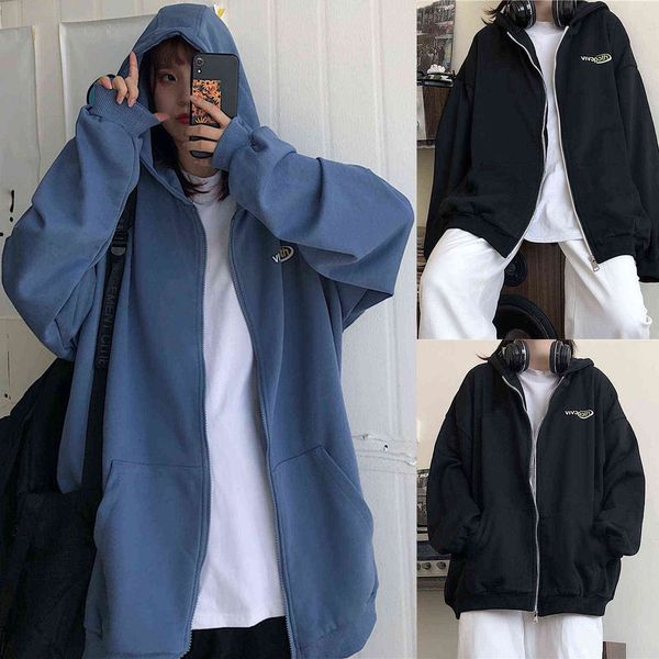harajuku hoodies women's hoodie oversized hooded jacket coats solid long sleeve irregular sweatshirts loose zip-up blouse y1118, Black
harajuku hoodies women's hoodie oversized hooded jacket coats solid long sleeve irregular sweatshirts loose zip-up blouse y1118, Black