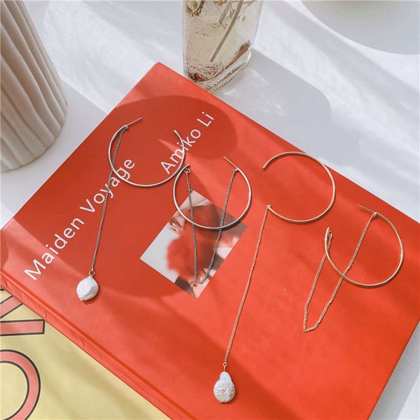 hbp fashion personality asymmetric large circle simple cold wind long tassel exaggeration earrings, Silver
hbp fashion personality asymmetric large circle simple cold wind long tassel exaggeration earrings, Silver