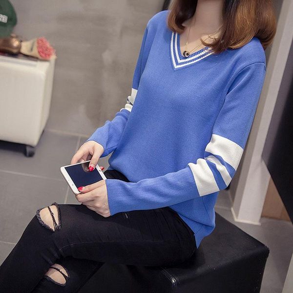 women's sweaters plus size spliced sweater women 2021 autumn casual loose v neck knitted oversized pullovers jumper femme korean 685, White;black
women's sweaters plus size spliced sweater women 2021 autumn casual loose v neck knitted oversized pullovers jumper femme korean 685, White;black