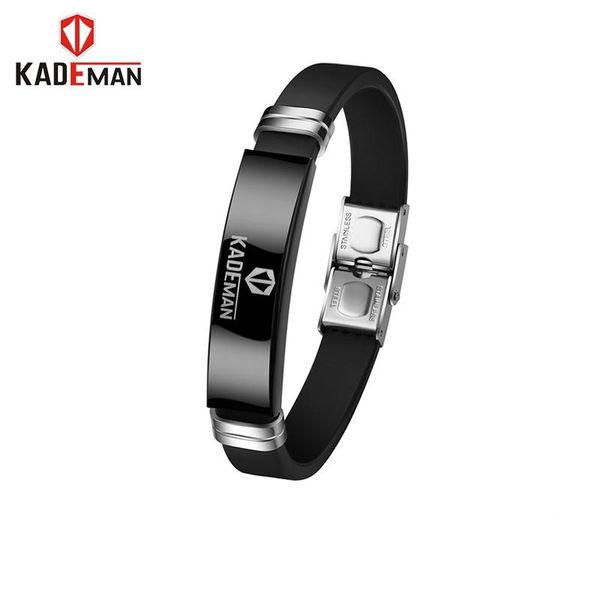 charm bracelets kademan men bracelet fashion stainless steel black silicone male bangle for wristband jewelry, Golden;silver
charm bracelets kademan men bracelet fashion stainless steel black silicone male bangle for wristband jewelry, Golden;silver