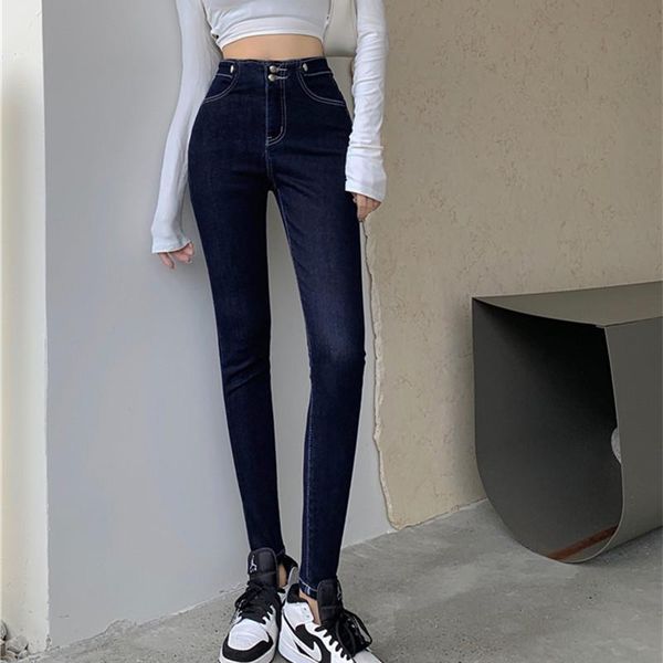 women's jeans real s 2021 fashion casual high-waist tight-fitting and thin feet nine-point pencil pants, Blue
women's jeans real s 2021 fashion casual high-waist tight-fitting and thin feet nine-point pencil pants, Blue