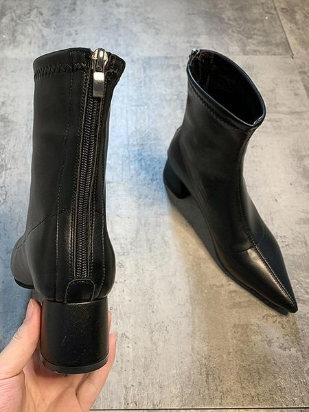 boots women's short 2021 pointed toe fashion zipper casual thick heel high heels, Black
boots women's short 2021 pointed toe fashion zipper casual thick heel high heels, Black