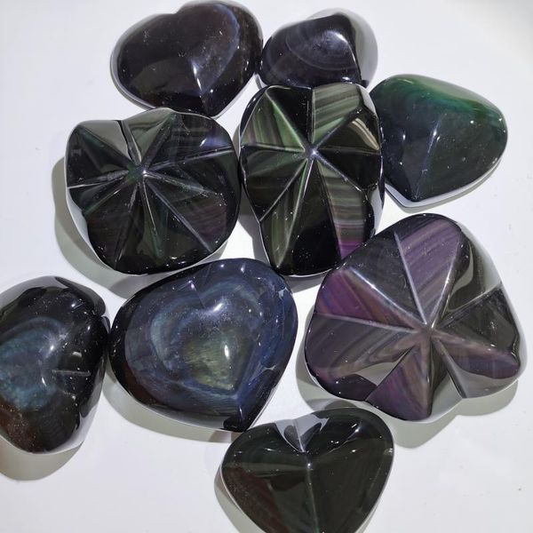 decorative objects & figurines natural hand crafts rainbow obsidian heart and flower crystal carving for home decoration lj
decorative objects & figurines natural hand crafts rainbow obsidian heart and flower crystal carving for home decoration lj