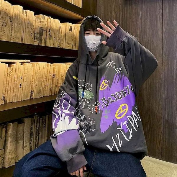 hong kong women's hoodies vintage japanese hoodie autumn ins wild trend loose with sleeve long couple jacket ptyg, Black
hong kong women's hoodies vintage japanese hoodie autumn ins wild trend loose with sleeve long couple jacket ptyg, Black