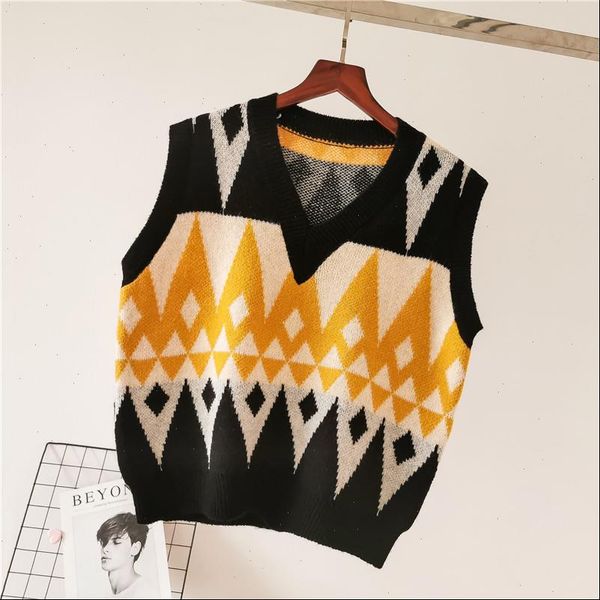 fashion hit color v neck knitted sweater vest women loose striped sleeveless simple commuter sweater vest female spring autumn, White;black
fashion hit color v neck knitted sweater vest women loose striped sleeveless simple commuter sweater vest female spring autumn, White;black