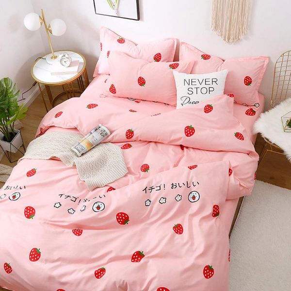 bedding sets cute set cartoon printed duvet cover king strawberry bed with sheet pillowcase pink bedspreads 3/4pcs
bedding sets cute set cartoon printed duvet cover king strawberry bed with sheet pillowcase pink bedspreads 3/4pcs