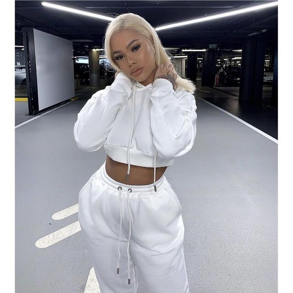 women's tracksuit set casual long sleeve hooded sweatshirt and loose drawstring waistband pants two-piece suit sportswear, White;black
women's tracksuit set casual long sleeve hooded sweatshirt and loose drawstring waistband pants two-piece suit sportswear, White;black