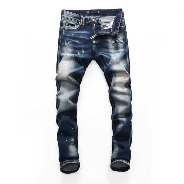 men jeans skinny distress denim trousers slim fit designn moto knee holes pants hip hop streetwear rock pants broken kg-177, Blue
men jeans skinny distress denim trousers slim fit designn moto knee holes pants hip hop streetwear rock pants broken kg-177, Blue