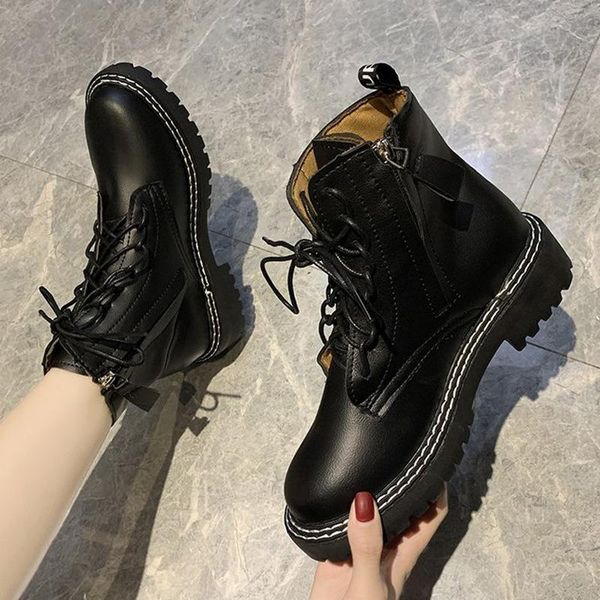 boots 2021 woman warm plush lace up pu leather trend autumn winter shoes feminina motorcycle ankle punk botas mujer, Black
boots 2021 woman warm plush lace up pu leather trend autumn winter shoes feminina motorcycle ankle punk botas mujer, Black
