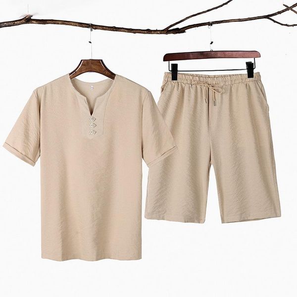 men's tracksuits linen summer casual suit loose large size t-shirt chinese style ice silk cotton and two-piece, Gray
men's tracksuits linen summer casual suit loose large size t-shirt chinese style ice silk cotton and two-piece, Gray