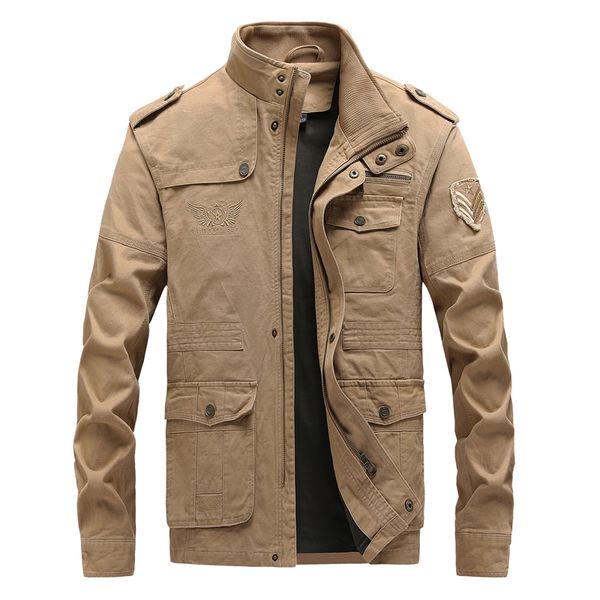 casual solid jacket men 2020 multi-pocket bomber jackets male autumn slim fit coat pilot windbreaker jaqueta masculina, Black;brown
casual solid jacket men 2020 multi-pocket bomber jackets male autumn slim fit coat pilot windbreaker jaqueta masculina, Black;brown