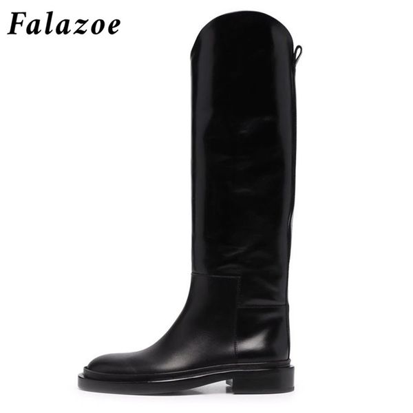 falazoe faux leather riding boot designer brand luxury knee high tall black slip on flat autumn female shoes 220108
falazoe faux leather riding boot designer brand luxury knee high tall black slip on flat autumn female shoes 220108