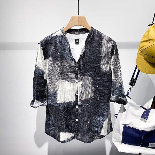men's casual shirts zogaa tie-dye shirt linen black and white stripes single-breasted short-sleeved lapel streetwear, White;black
men's casual shirts zogaa tie-dye shirt linen black and white stripes single-breasted short-sleeved lapel streetwear, White;black