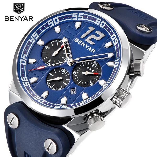wristwatches benyar men watch 2021 fashion diver chronograph sport silicone quartz military male clock relogio masculino, Slivery;brown
wristwatches benyar men watch 2021 fashion diver chronograph sport silicone quartz military male clock relogio masculino, Slivery;brown