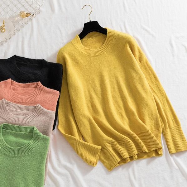 women's sweaters 2021 fashion knitwear round neck pullover sweater female loose thick short long sleeve knit, White;black
women's sweaters 2021 fashion knitwear round neck pullover sweater female loose thick short long sleeve knit, White;black