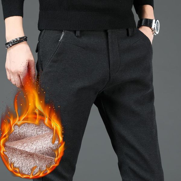 men's pants high-end brand casual stretch brushed youth straight-leg plush classic business solid color trousers, Black
men's pants high-end brand casual stretch brushed youth straight-leg plush classic business solid color trousers, Black
