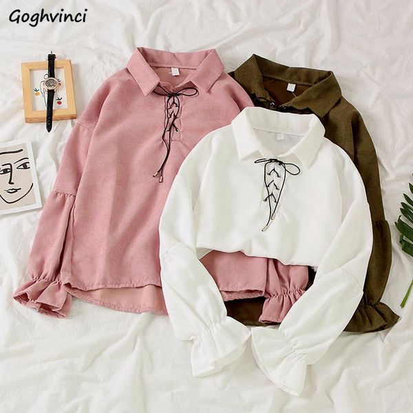 shirts women flare sleeve korean style lace-up trendy fashion students daily kawaii sweet loose casual blouses womens streetwear, White
shirts women flare sleeve korean style lace-up trendy fashion students daily kawaii sweet loose casual blouses womens streetwear, White