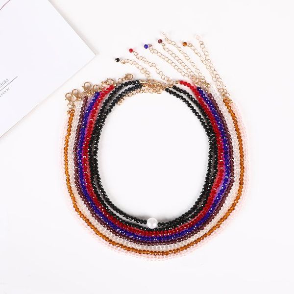 chokers 4mm luxury glass beads chain choker crystal necklace imitation pearl short collar charm necklaces beach jewelry gifts bijoux, Golden;silver
chokers 4mm luxury glass beads chain choker crystal necklace imitation pearl short collar charm necklaces beach jewelry gifts bijoux, Golden;silver