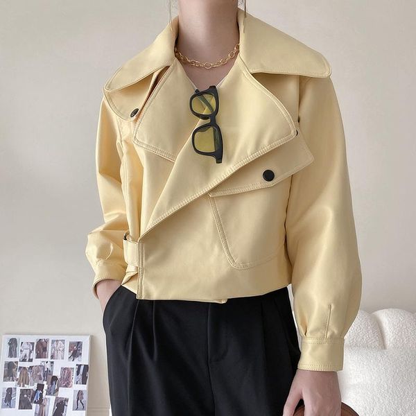 women's leather & faux ftlzz spring autumn women pu motorcycle biker coat turndown collar loose jacket streetwear outerwear, Black
women's leather & faux ftlzz spring autumn women pu motorcycle biker coat turndown collar loose jacket streetwear outerwear, Black