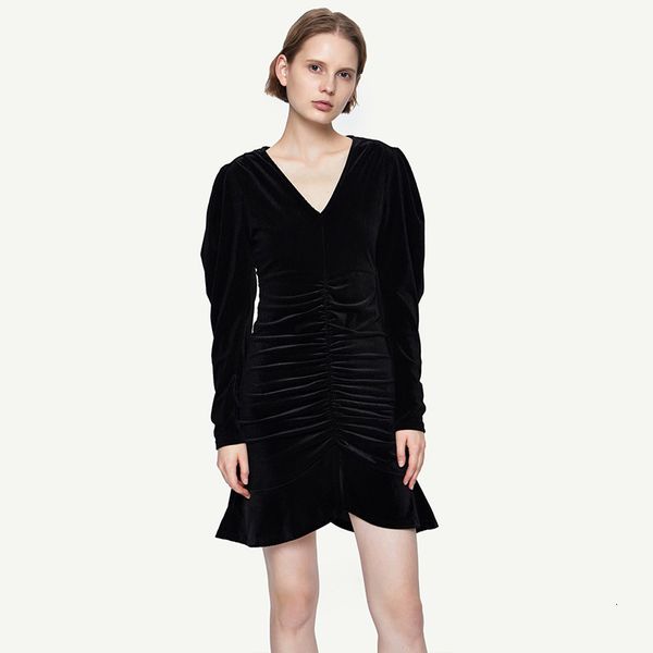 new 2021 spring fishtail black veet mini women vintage french elegant long sleeve woman fashion ladies es cnp8, Black;gray
new 2021 spring fishtail black veet mini women vintage french elegant long sleeve woman fashion ladies es cnp8, Black;gray