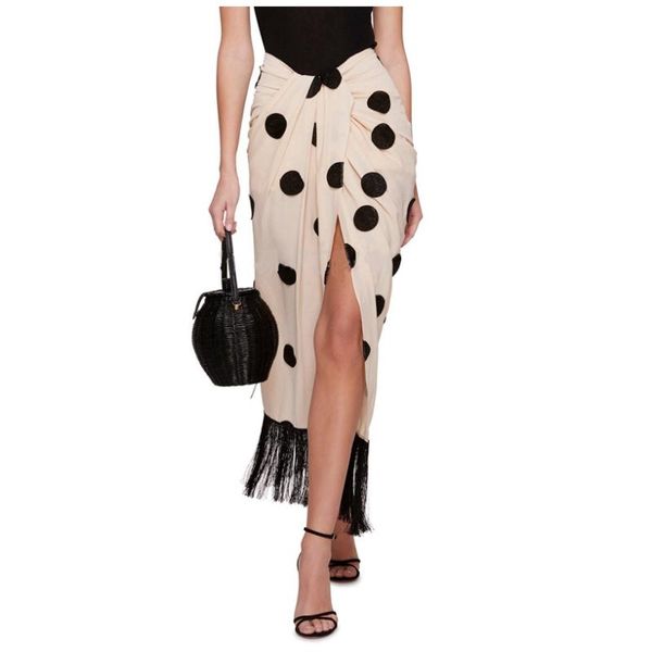 skirts polka dots asymmetrical high slit skirt women resort wear boho ivory office lady fringes bohemia maxi long twist, Black
skirts polka dots asymmetrical high slit skirt women resort wear boho ivory office lady fringes bohemia maxi long twist, Black