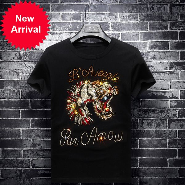 2021 Brilliant Tiger Strass t Shirt Men Fashion Clothes Streetwear Short Modal Neck Cotton Tshirts Gdna, White;black
2021 Brilliant Tiger Strass t Shirt Men Fashion Clothes Streetwear Short Modal Neck Cotton Tshirts Gdna, White;black