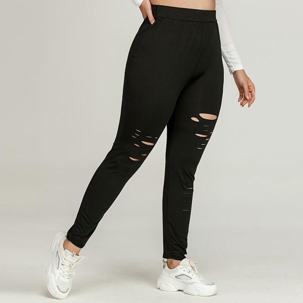 women's leggings quick-drying pants women plus size hole elastic waist sports fitness casual 2021pants training gym, Black
women's leggings quick-drying pants women plus size hole elastic waist sports fitness casual 2021pants training gym, Black