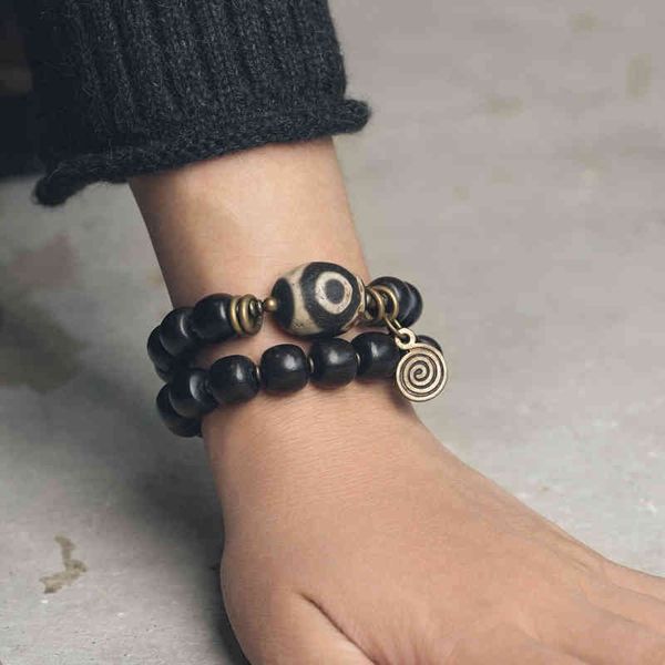 tibetan characteristic tianzhu ebony bead bracelet men's double circle literary antique jewelry, Golden;silver
tibetan characteristic tianzhu ebony bead bracelet men's double circle literary antique jewelry, Golden;silver