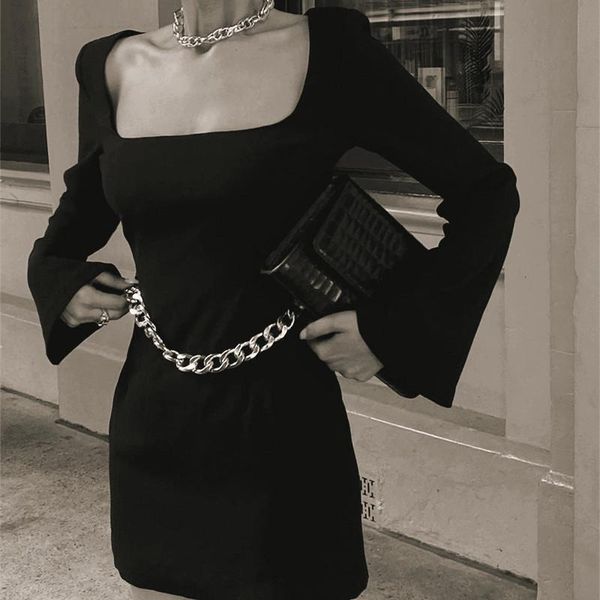 casual dresses autumn elegant square collar backless chain women's mini vintage outfits for long sleeve dress fall clothes 2021, Black;gray
casual dresses autumn elegant square collar backless chain women's mini vintage outfits for long sleeve dress fall clothes 2021, Black;gray