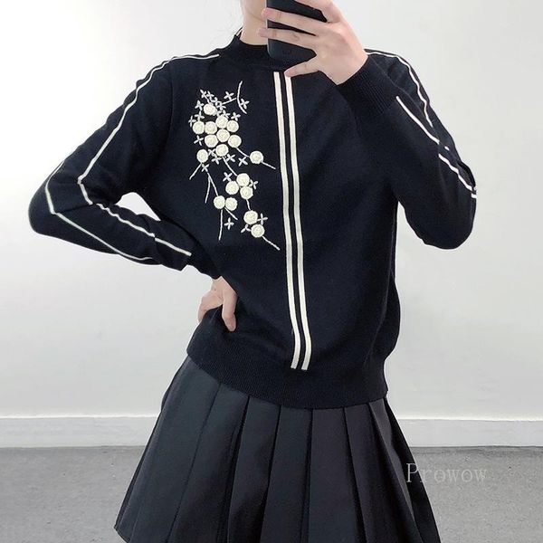 women's sweaters contrast crochet mock neck sweater with titching 2021 autumn winter women half high pullover jumpers, White;black
women's sweaters contrast crochet mock neck sweater with titching 2021 autumn winter women half high pullover jumpers, White;black