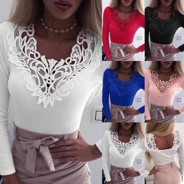 women's blouses & shirts 2021 est blouse white lace patchwork v neck long sleeve shirt ladies casual slim blusa de mujer#g1
women's blouses & shirts 2021 est blouse white lace patchwork v neck long sleeve shirt ladies casual slim blusa de mujer#g1