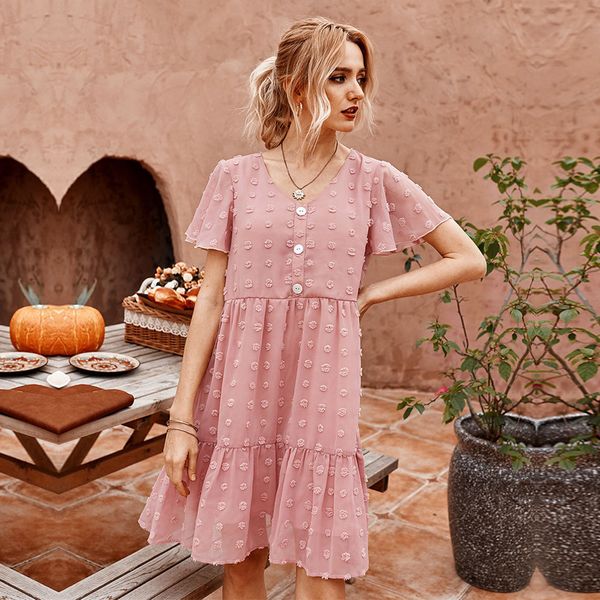 2021 new summer casual butterfly sleeve women loose ruffles v-neck solid knee-length mngu, Black;gray
2021 new summer casual butterfly sleeve women loose ruffles v-neck solid knee-length mngu, Black;gray