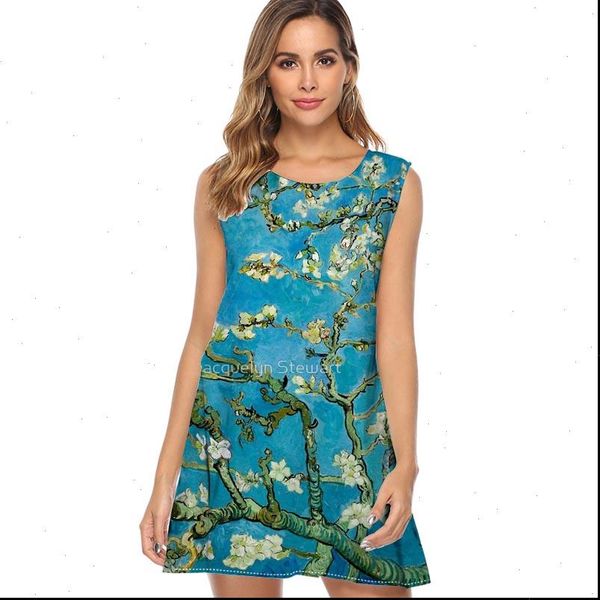 van gogh almond blossom summer dress shirt 2021 sleeveless o neck vintage beach party dress casual loose women mini, Black;gray
van gogh almond blossom summer dress shirt 2021 sleeveless o neck vintage beach party dress casual loose women mini, Black;gray