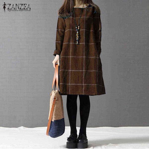 winter dress zanzea fashion plaid women long sleeve cotton linen dresses casual shirt knee-length vestidos robe mujer y220214, Black;gray
winter dress zanzea fashion plaid women long sleeve cotton linen dresses casual shirt knee-length vestidos robe mujer y220214, Black;gray