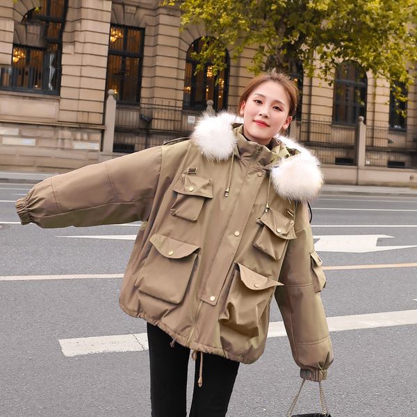 2021 new large natural fur collar hooded jacket safari style loose thickness warm snow outwear white duck down parka u3j4, Black
2021 new large natural fur collar hooded jacket safari style loose thickness warm snow outwear white duck down parka u3j4, Black